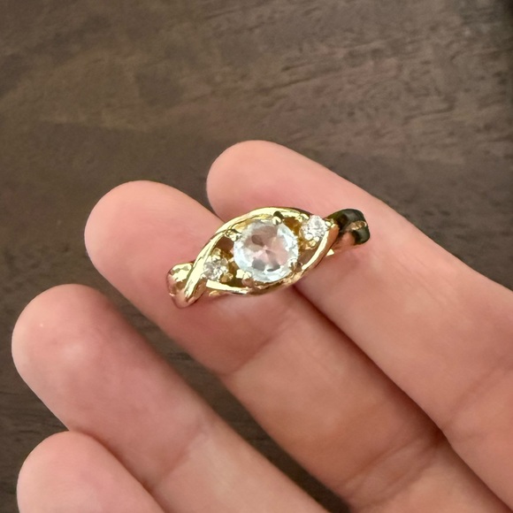 Genuine blue quartz gold plated ring - Picture 6 of 6